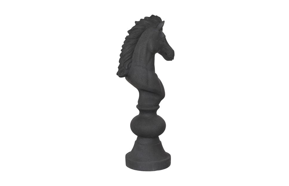 Phillips Collection - Knight Chess Sculpture, Cast Stone Black, Small - PH118747 view 2