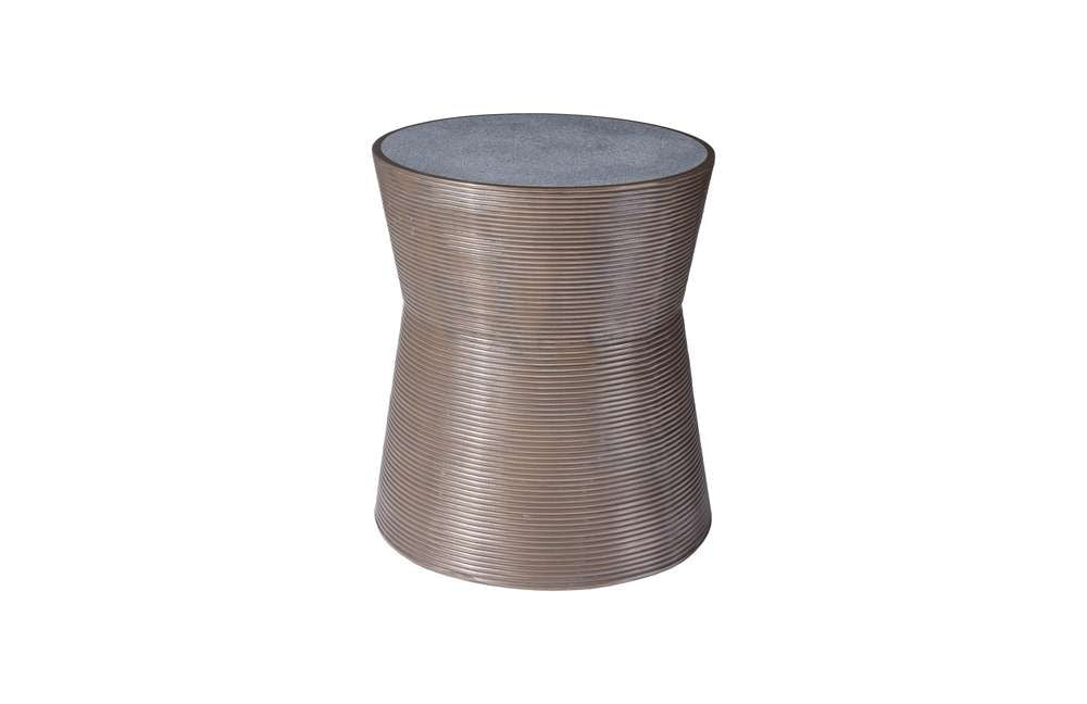 Phillips Collection - Kono Side Table, Resin, Bronze Finish, Concrete Composite Top - PH100707 veiw 1