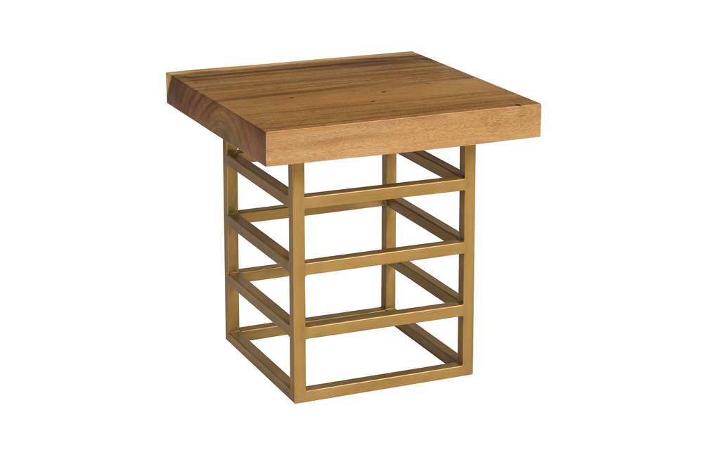 Phillips Collection - Ladder Side Table, Suar Wood, Natural/Brass Finish - ID94268 veiw 1