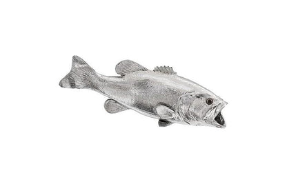 Phillips Collection - Large Mouth Bass Fish Wall Sculpture, Resin, Silver Leaf - PH66570 view 1