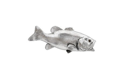 Phillips Collection - Large Mouth Bass Fish Wall Sculpture, Resin, Silver Leaf - PH66570 view 2