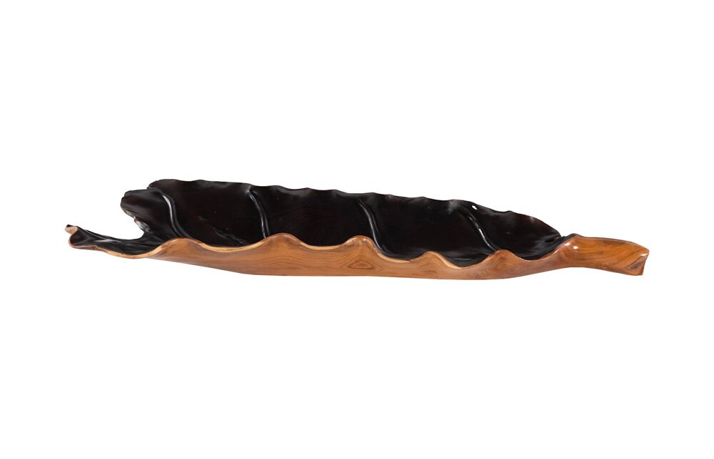 Phillips Collection - Leaf Bowl, Teak Wood, Natural & Black, Finish - ID118432 veiw 1