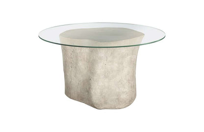 Phillips Collection - Log Dining Table, 60in Glass Top, Roman Stone - PH59415 veiw 1