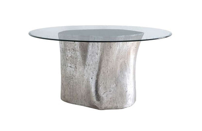 Phillips Collection - Log Dining Table, 60in Glass Top, Silver Leaf - PH57270 veiw 1