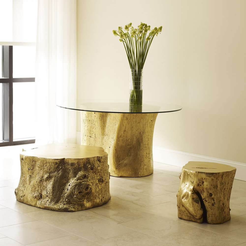 Phillips Collection - Log Stool, Gold Leaf, SM - PH55915 veiw 5
