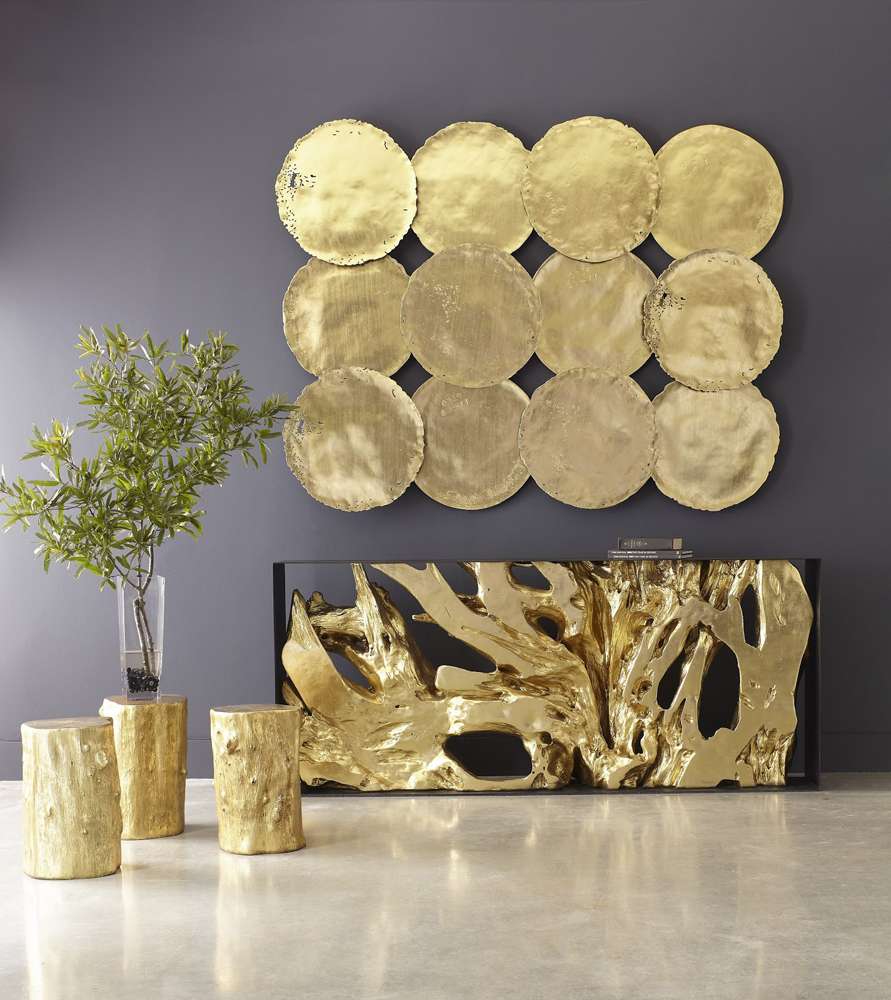 Phillips Collection - Log Stool, Gold Leaf, SM - PH55915 veiw 6