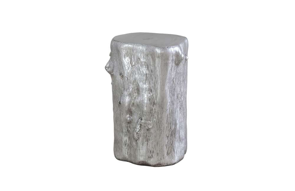 Phillips Collection - Log Stool, Silver Leaf, SM - PH55914 veiw 1