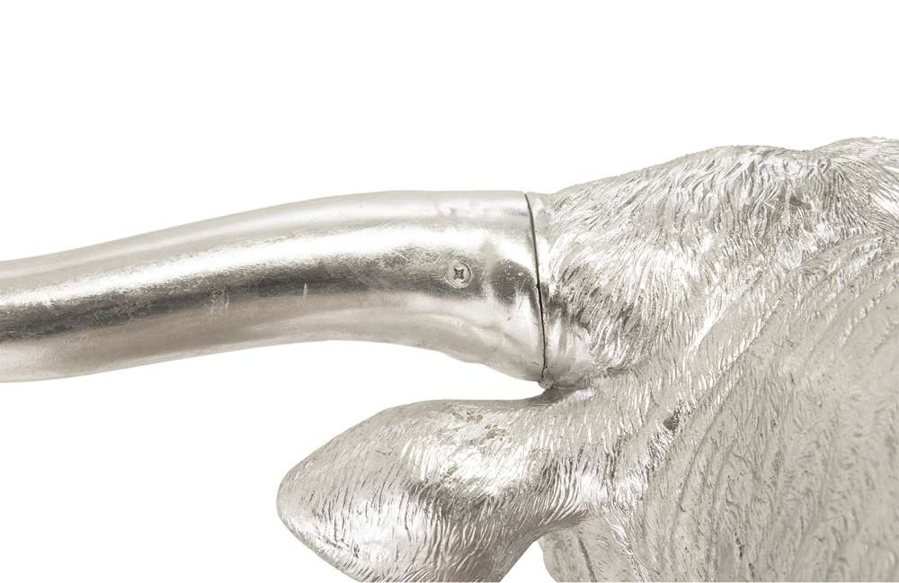 Phillips Collection - Longhorn Bull Wall Art, Resin, Silver Leaf - PH83141 veiw 3