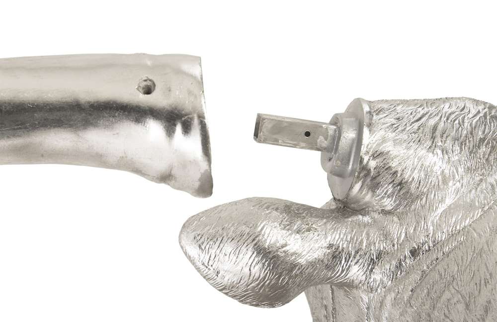 Phillips Collection - Longhorn Bull Wall Art, Resin, Silver Leaf - PH83141 veiw 4