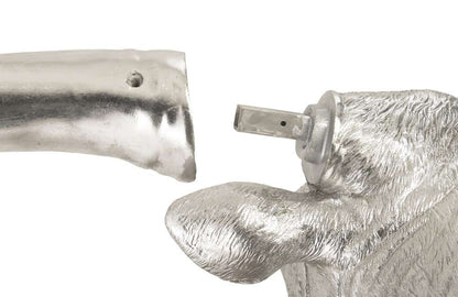 Phillips Collection - Longhorn Bull Wall Art, Resin, Silver Leaf - PH83141 veiw 4