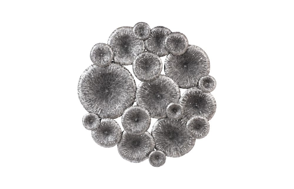 Phillips Collection - Lotus Collage, Round, Metal, Silver/Black - TH100852 view 1