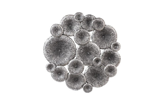Phillips Collection - Lotus Collage, Round, Metal, Silver/Black - TH100852 view 1