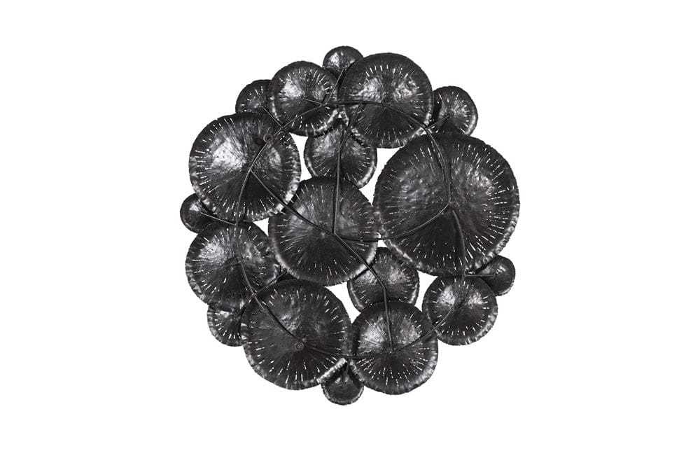 Phillips Collection - Lotus Collage, Round, Metal, Silver/Black - TH100852 view 3