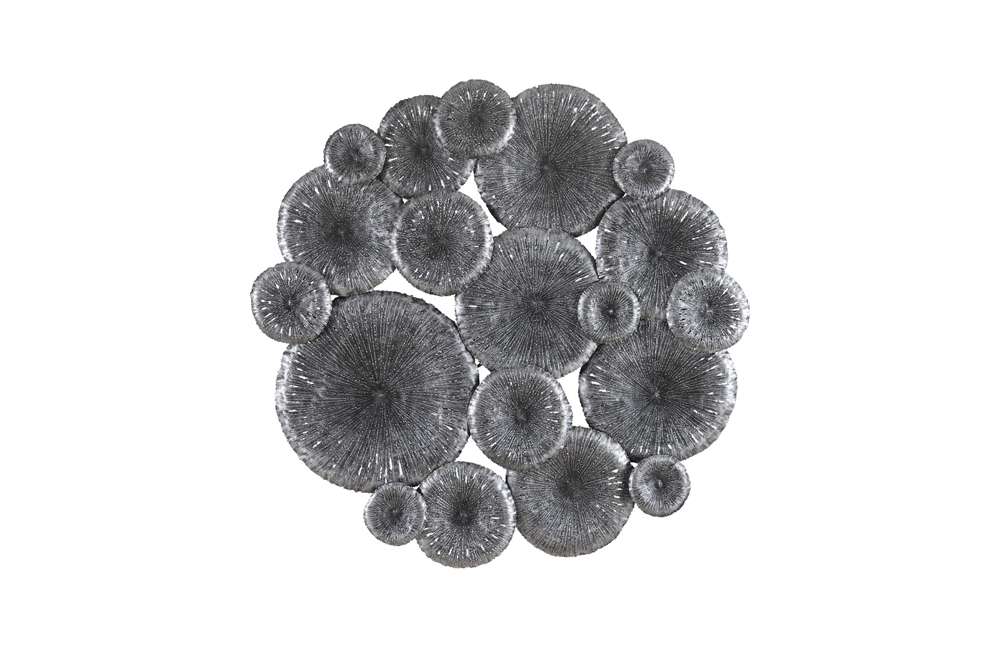 Phillips Collection - Lotus Collage, Round, Metal, Silver/Black - TH100852 veiw 1
