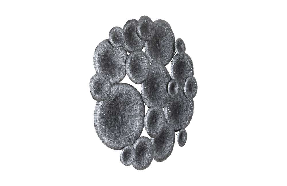 Phillips Collection - Lotus Collage, Round, Metal, Silver/Black - TH100852 veiw 2