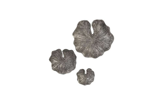 Phillips Collection - Lotus Leaf Wall Tiles, Set of 3, Black/Silver, Aluminum - ID96066 veiw 1
