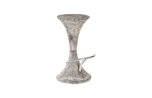 Phillips Collection - Marley Bar Stool, Gray Stone Finish, Stainless Steel Foot Rest - TH94532 view 1