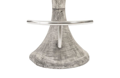 Phillips Collection - Marley Bar Stool, Gray Stone Finish, Stainless Steel Foot Rest - TH94532 view 3