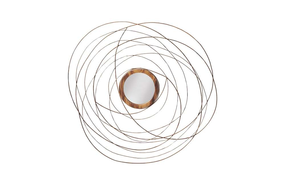 Phillips Collection - Nest Mirror, Chamcha Wood/Wire, Copper, LG - TH99488 veiw 1