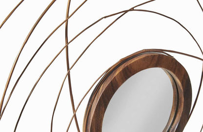 Phillips Collection - Nest Mirror, Chamcha Wood/Wire, Copper, LG - TH99488 veiw 3