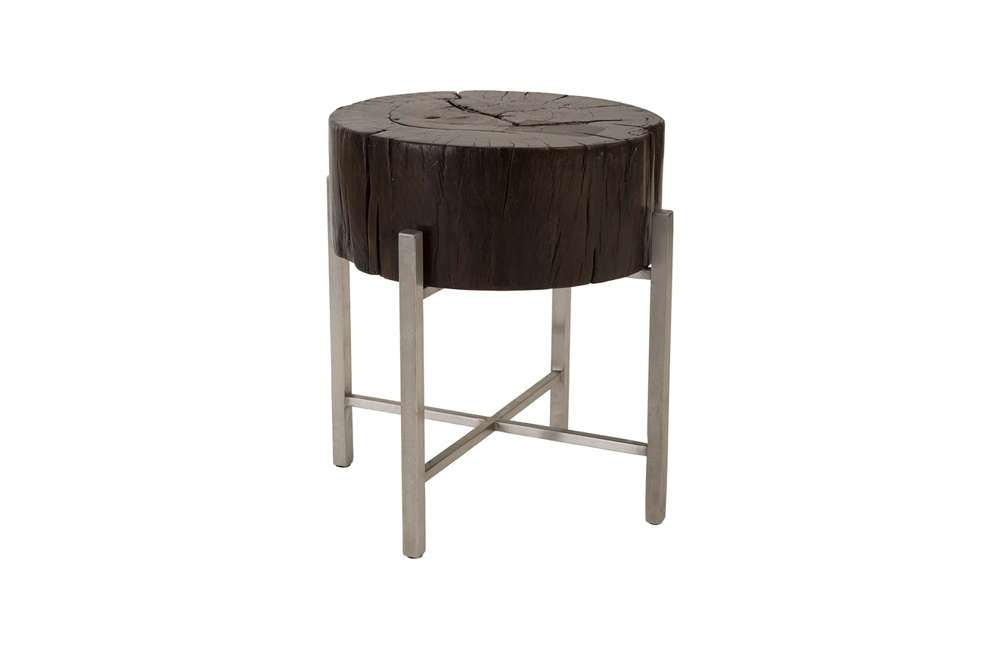 Phillips Collection - Nestled Cross Cut Side Table , Stainless Steel X Cross Leg - TH89140 veiw 1