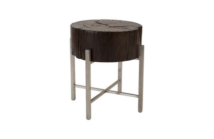 Phillips Collection - Nestled Cross Cut Side Table , Stainless Steel X Cross Leg - TH89140 veiw 1