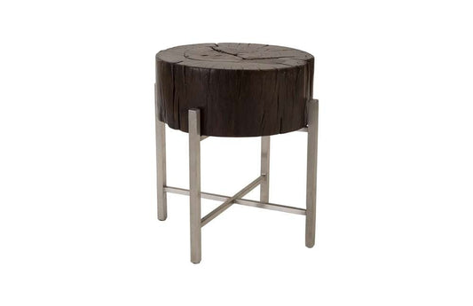 Phillips Collection - Nestled Cross Cut Side Table , Stainless Steel X Cross Leg - TH89140 veiw 1