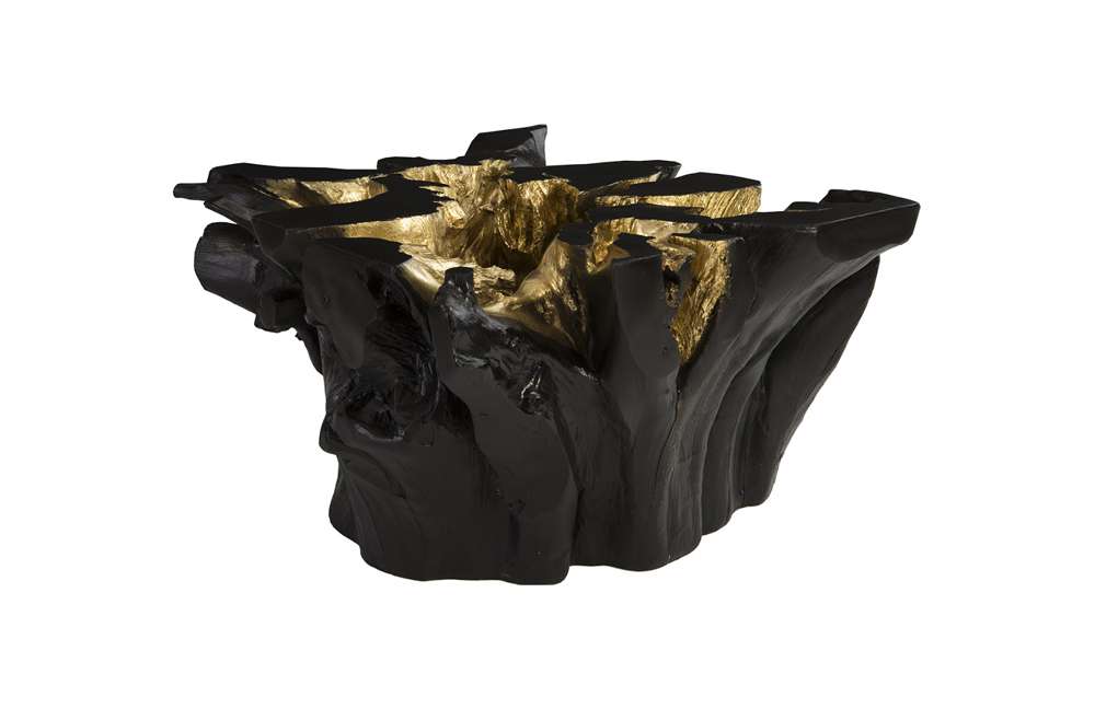 Phillips Collection - Noir Cast Root Coffee Table, Black, Gold Leaf - PH67969 veiw 1
