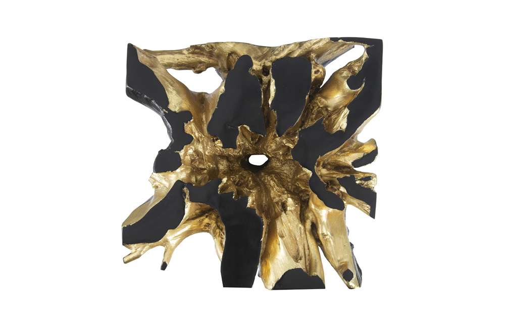 Phillips Collection - Noir Cast Root Coffee Table, Black, Gold Leaf - PH67969 veiw 2