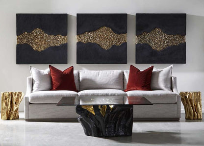 Phillips Collection - Noir Cast Root Coffee Table, Black, Gold Leaf - PH67969 veiw 4
