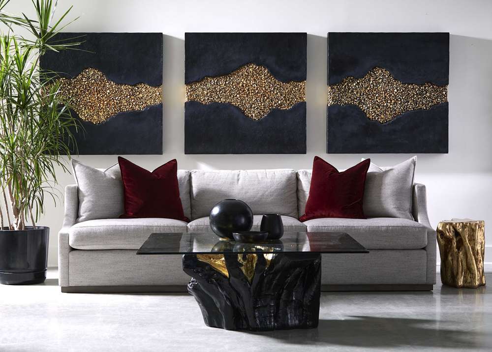 Phillips Collection - Noir Cast Root Coffee Table, Black, Gold Leaf - PH67969 veiw 5