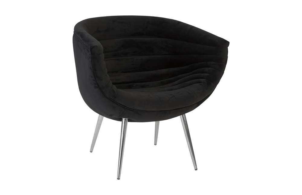 Phillips Collection - Nouveau Club Chair, Black, Stainless Steel Legs - PH93141 veiw 1