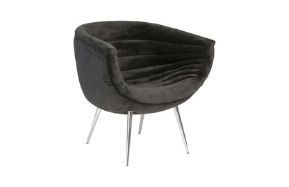 Phillips Collection - Nouveau Club Chair, Black, Stainless Steel Legs - PH93141 veiw 2