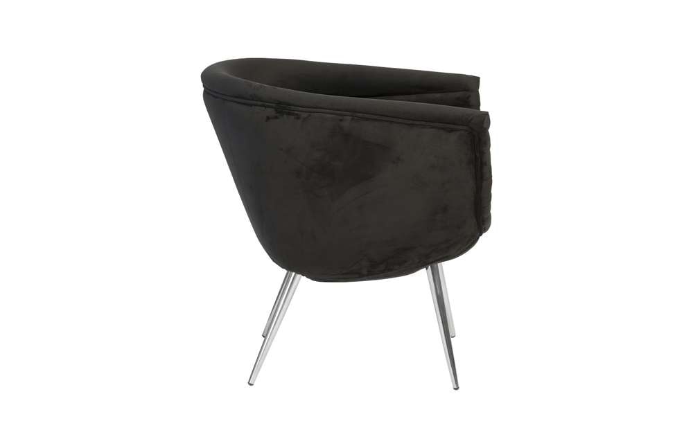 Phillips Collection - Nouveau Club Chair, Black, Stainless Steel Legs - PH93141 veiw 3