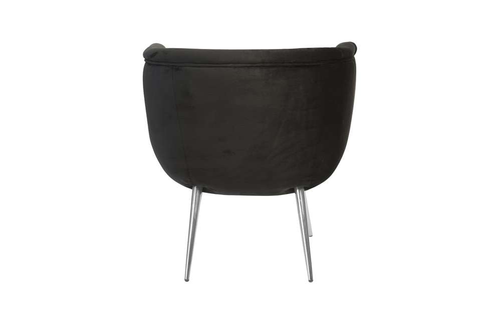 Phillips Collection - Nouveau Club Chair, Black, Stainless Steel Legs - PH93141 veiw 4