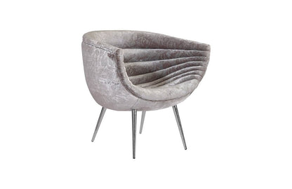 Phillips Collection - Nouveau Club Chair, Gray Crushed Velvet Fabric, Stainless Steel Legs - PH99963 view 1