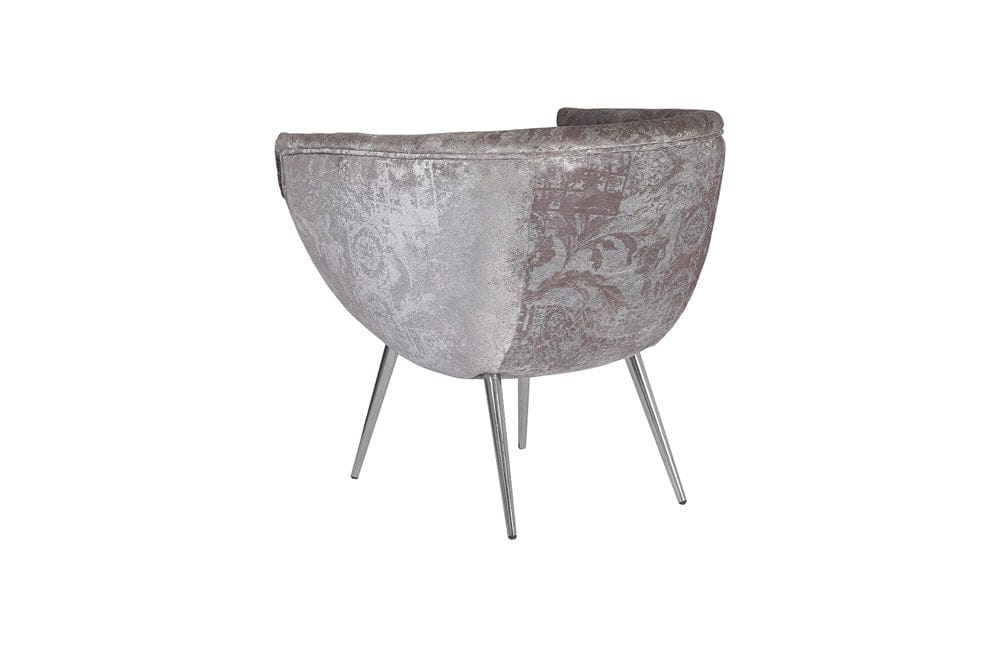 Phillips Collection - Nouveau Club Chair, Gray Crushed Velvet Fabric, Stainless Steel Legs - PH99963 view 2