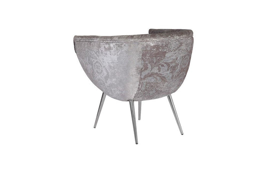 Phillips Collection - Nouveau Club Chair, Gray Crushed Velvet Fabric, Stainless Steel Legs - PH99963 view 2