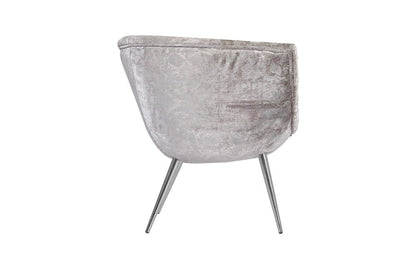 Phillips Collection - Nouveau Club Chair, Gray Crushed Velvet Fabric, Stainless Steel Legs - PH99963 view 3