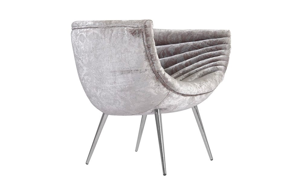 Phillips Collection - Nouveau Club Chair, Gray Crushed Velvet Fabric, Stainless Steel Legs - PH99963 view 4