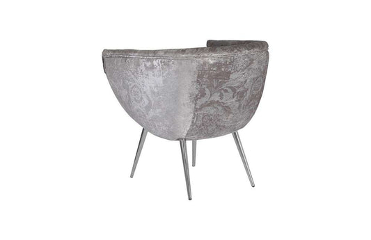 Phillips Collection - Nouveau Club Chair, Gray Crushed Velvet Fabric, Stainless Steel Legs - PH99963 veiw 2