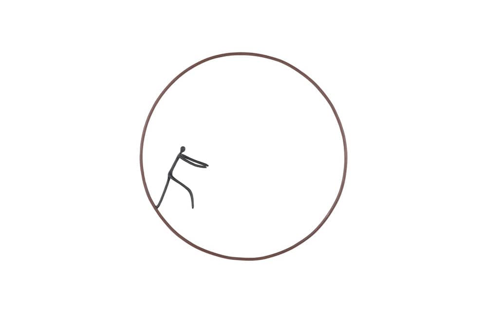 Phillips Collection - Olympic Figure in Iron Ring, Black, Rust, Style D - TH99504 view 1