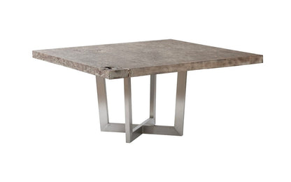 Phillips Collection - Origins Dining Table, Gray Stone, Square, Brushed Stainless Steel Base - TH103802 view 1