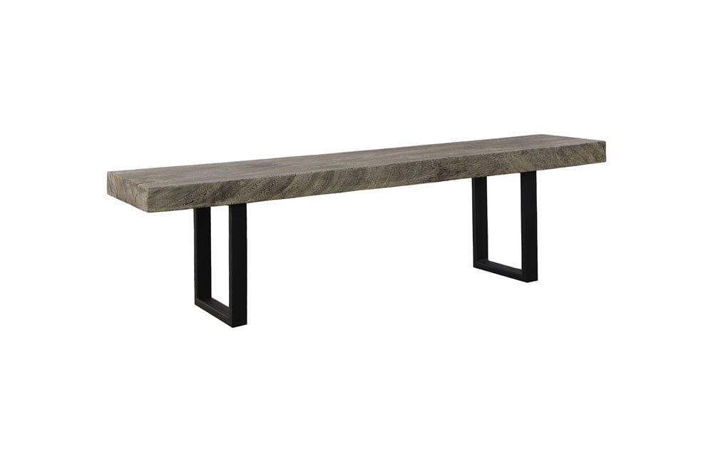 Phillips Collection - Origins Straight Edge Bench, Gray Stone, Satin Black Legs - TH108706 view 1