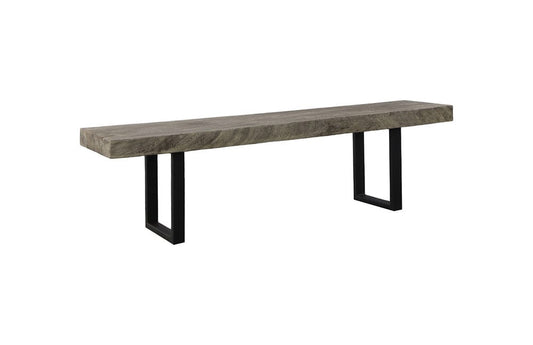 Phillips Collection - Origins Straight Edge Bench, Gray Stone, Satin Black Legs - TH108706 view 1