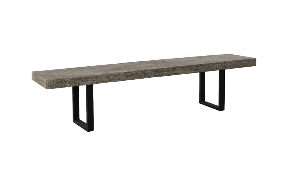 Phillips Collection - Origins Straight Edge Bench, Gray Stone, Satin Black Legs - TH108707 view 1