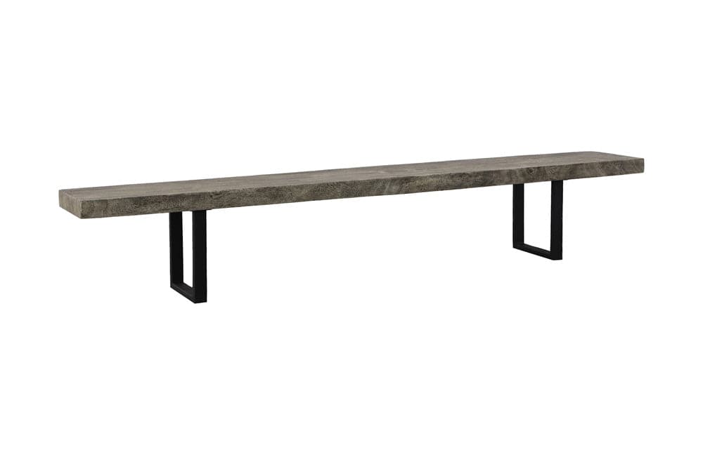 Phillips Collection - Origins Straight Edge Bench, Gray Stone, Satin Black Legs - TH108709 view 1