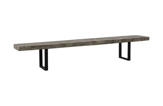 Phillips Collection - Origins Straight Edge Bench, Gray Stone, Satin Black Legs - TH108709 view 1