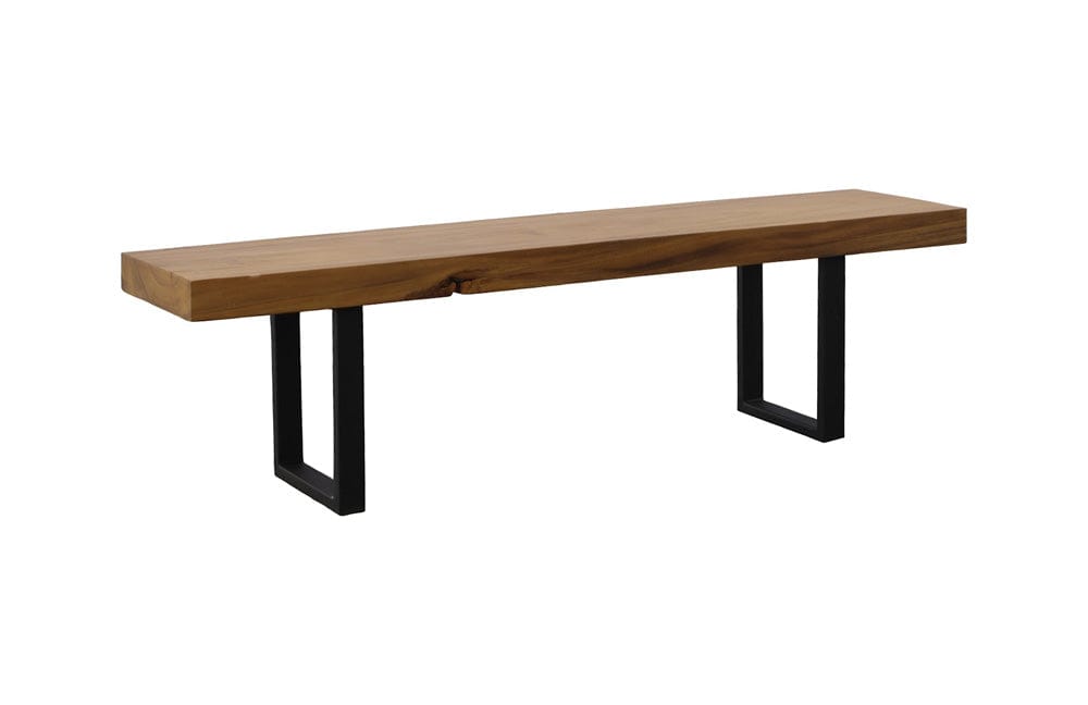 Phillips Collection - Origins Straight Edge Bench, Natural, Satin Black Legs - TH108702 view 1