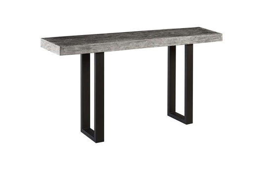 Phillips Collection - Origins Straight Edge Console Table, Metal U Legs, Gray Stone Finish - TH95588 veiw 1